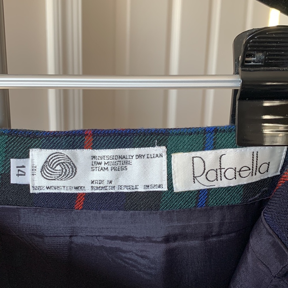 Rafaella 100% wool plaid wrap skirt size 14 - Picture 3 of 3